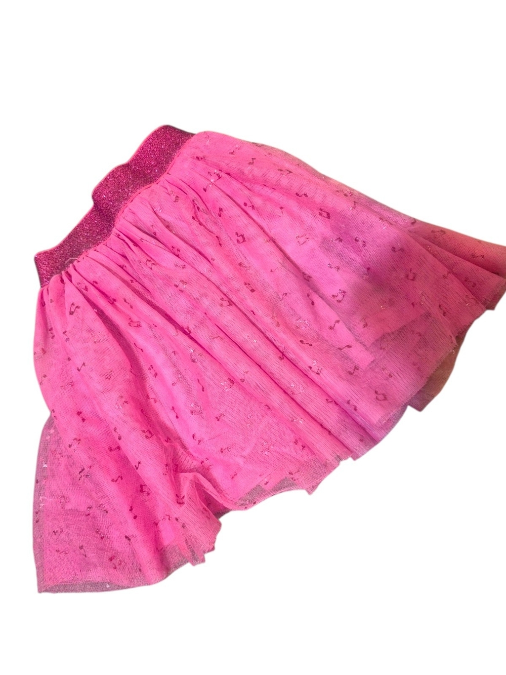 Dreamworks Hot Pink Tulle Skater Skirt with Glitter Waistband
